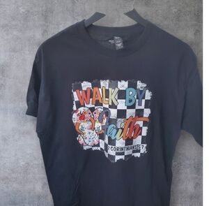 Walk By Faith Graphic Tee - Black